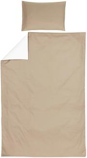 Meyco Uni Bettbezug Taupe / Offwhite 140x200 / 220 cm