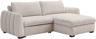 Vente-unique - Ecksofa zum Ausklappen und wendbar aus beigem meliertem Stoff - MONAVI