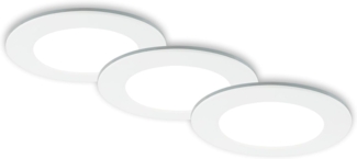 BRILONER - 3er Set Bad Einbaustrahler LED mit Fernbedienung, einstellbar von warmweiß bis kaltweiß, dimmbar, LED Spot, Deckenspots, Spots, Einbauleuchten, Einbauspots, 92x45 mm, Weiß