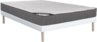 Vente-unique - Set aus Bettgestell + Matratze - 140 x 190 cm - 5-Zonen-Taschenfederkern & Auflage aus Memory Schaum - Stärke 23 cm - BABYLONE von YSMÉE