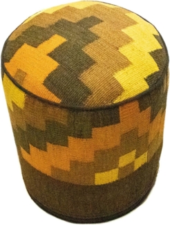 Sonderform,XS / 80 cm Ø Rund & kleiner,Mehrfarbig,Patchwork,Schurwolle,Afghanistan