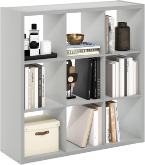 Furinno Cubicle Open Back Dekorativer Würfel-Aufbewahrungs-Organizer, 9 Würfel, Hellgrau