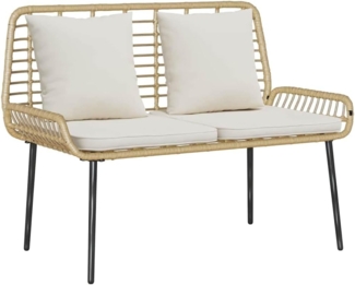 vidaXL Gartenbank Braun, Schwarz, Creme Poly-Rattan, Stahl 42010360