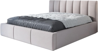 Polsterbett LISI 120x200 mit Matratze, Bettkasten und Lattenrost. Farbe: Beige 2