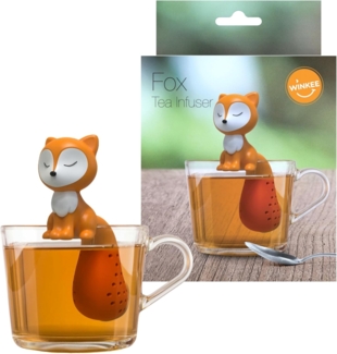 WestCraft Teesieb Cute Animal Tee-Sieb, Tee Ei, Tea Infuser, Teekugel Silikon Fuchs, Silikon, (1-St), Lustige Tee-Ei-Tier-Figuren, Zur Zubereitung von 1 Tasse losen Tee