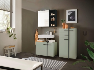 moebel-dich-auf Badmöbel-Set MESSINA, (Set 3, 4-St, Spiegelschrank, Wbu, Highboard), Softclose-Funktion