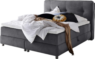 Atlantic Home Collection TILO Boxspringbett mit Bettkasten, 140x200 cm, Stoff, anthrazit, 140x200 cm