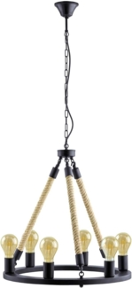 Eglo 49694 Hängeleuchte Vintage FINDLAY Stahl schwarz E27 6X40W H:150cm Ø56cm dimmbar