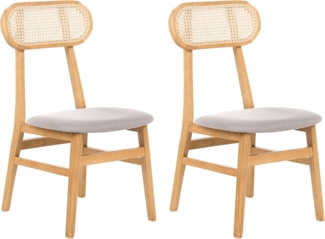 Esszimmerstuhl 2er Set FALLON Hellbraun
