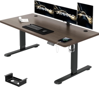 JUMMICO Schreibtisch Höhenverstellbar Elektrisch 140x70 cm, Höhenverstellbarer Schreibtisch Ergonomischer Steh-Sitz Tisch,Stehpult Verstellbarer mit 4-Stufige Memory Funktion (Walnuss)