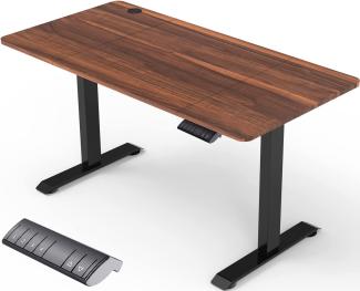 JUMMICO Schreibtisch Höhenverstellbar Elektrisch 140x70 cm, Höhenverstellbarer Schreibtisch Ergonomischer Steh-Sitz Tisch,Stehpult Verstellbarer mit 4-Stufige Memory Funktion (Walnuss)