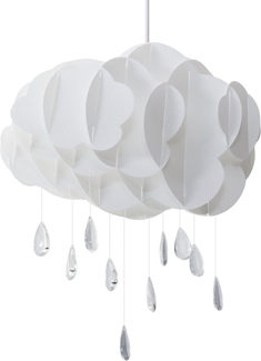'Ailenne' Hängeleuchte Weiß Wolkenform mit Kristall-Tropfen aus Acrylglas Kinderzimmer Beleuchtung Modernes Design