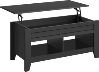 Yaheetech Couchtisch Höhenverstellbar Beistelltisch Wohnzimmertisch mit Ablagefach Holz Sofatisch Lift-up Kaffeetisch für Wohnzimmer, Schwarz