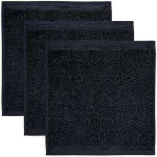 Möve Superwuschel Seiftuch 30x30 cm aus 100% Baumwolle, Black 3er Set