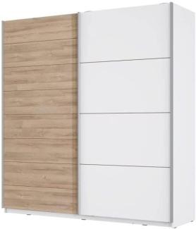 Forte Möbel 'Jawa' Kleiderschrank, Schwebetürenschrank, Bianco Eiche/Weiß, ca. 200 cm