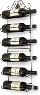 DanDiBo Weinregal Wand Metall Schwarz 240404 Flaschenregal Schmal Wandmontage Wine Rack Weinflaschenhalter Weinhalter Flaschenhalter
