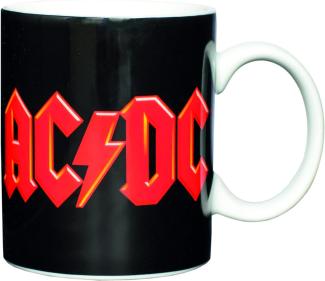 AC DC Kaffeetasse Logo, Porzellan, schwarz, 8 cm