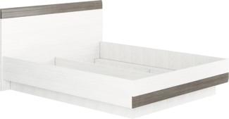 Bettgestellt Blanco Doppelbett 160x200cm Pinie weiß grau MDF