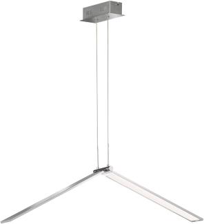 LED Pendelleuchte nickel matt, dimmbar, Spots klappbar, H 150 cm