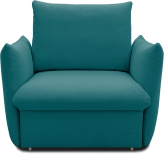 DOMO. collection Sessel Cloud Box, Armsessel mit Schlaffunktion und Boxspringfederung, Schlafsessel, Boxspringsessel, Polstersessel, 120 x 97 x 100 cm (BxTxH), türkis