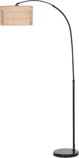 HOMCOM Stehlampe moderne Standlampe mit zweischichtigem Schirm und Fußschalter, ohne Leuchtmittel, für Wohnzimmer, Schlafzimmer, Büro, Schwarz+Braun