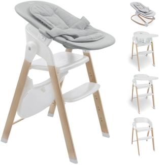 BabyGO Levels Hochstuhl-Set Kinderhochstuhl weiß mit Bouncer