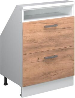 Dachschrägenschrank Rion Goldkraft Eiche/Weiß mit 2 Schubladen Vicco