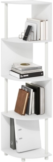 Furinno Econ 4-stufiges Zickzack-Eckregal-Bücherregal, Weiß/Weiß