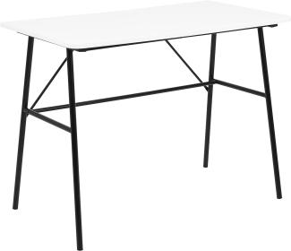 Amazon Marke - Movian Schreibtisch, mattweiße Holzplatte und schwarzes Gestell, 100 x 55 x 75 cm