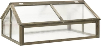 vidaXL Gewächshaus Grau 114x80x50 cm Tannenholz 316416