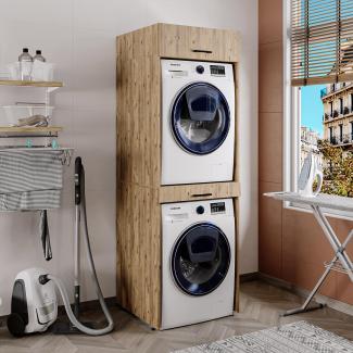 Roomart Waschmaschinenumbauschrank (Waschmaschinenschrank für Trockner und Waschmaschine Überbauschrank)