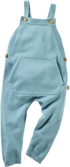 Bio Baby und Kinder Latzhose 100% Bio-Baumwolle (kbA) GOTS zertifiziert, Blau Melange, 62/68