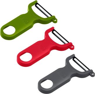 Kuhn Rikon Swiss Peeler Sparschäler Set 3-tlg. grün/rot/grau