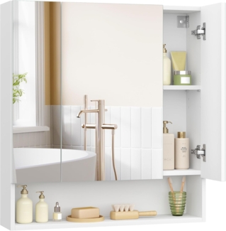 Vasagle Spiegelschrank mit 3 Türen, 16,5 x 70 x 75 cm