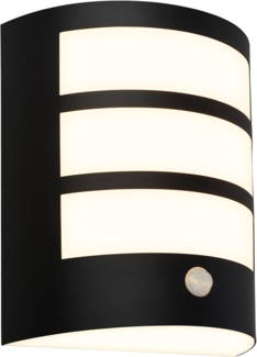 BRILONER - LED Wandleuchte ohne Stromanschluss mit Bewegungsmelder, Dämmerungssensor, 20 sek. Timer, Wandlampe Akku, Wandbeleuchtung außen, Außenleuchte, Outdoor Lampe, 18 x 15 x 7 cm, Schwarz