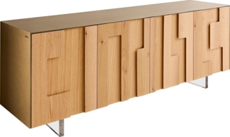 Sideboard Taka 200 cm Metallic Gold 4 Türen Acrylfuß