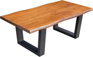 riess-ambiente Couchtisch GENESIS 110cm braun · Ablagetisch aus Akazien-Massivholz mit Baumkante (Einzelartikel, 1-St), Kufengestell aus Metall · Industrial Design · Unikat · Holzmaserung