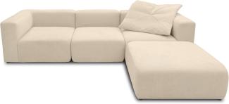 DOMO. Collection Ecksofa Adrian, Modulsofa in L-Form, aus 4 Modulen, Sofa, Couch 301x193 cm in beige