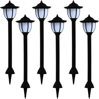 vidaXL Solar-Außenleuchten 6 Stk. LED Schwarz 277138