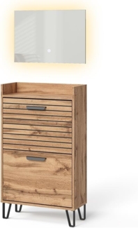 Vicco Garderobe Eiche Wotan 59.8 x 100 cm 2 Teile, Amber