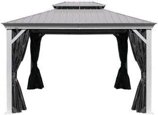 Sojag Aluminium Pavillon Messina 1012 inkl. Moskitonetz | Champagner | 298x363x292 cm