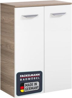 Fackelmann LUXOR Doppel Midischrank 60,5 cm, Braun hell/Weiß