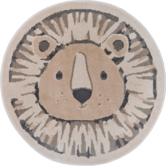 HANSE Home Kinderteppich Adventures Lion, rund, Höhe: 8 mm, Spielteppich, fest, Kinderzimmer, Kurzflor, Spielunterlage