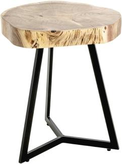 Beistelltisch >54956< in akazie, schwarz, Massivholz, Metall - 50x45cm (HxD)