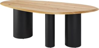Esstisch Edge Oval 220x120x2,5 Eiche Natur Troa Metall Schwarz Flow-Edge