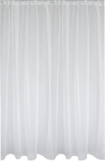 Haus und Deko Gardine Voile Dekoschal Gardine Emotion weiß Organza Vorhang Kräuselband weiß, Kräuselband (1 St), transparent, Polyester