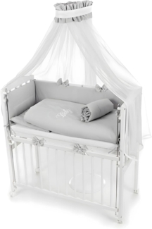 Beistellbett BABY HERZEN mit Nestchen, Matratze & 8-teiligem Set – Weiß