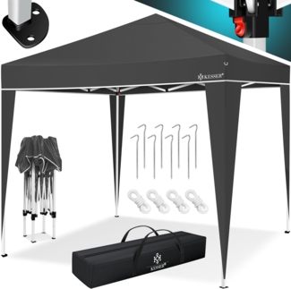 KESSER® Pavillon 3x3 m | wasserdicht | inkl. Tasche | Pop-Up Klicksystem | UV-Schutz 50+ | Faltpavillon | Gartenzelt | Partyzelt | Metall-Verstrebungen | Anthrazit
