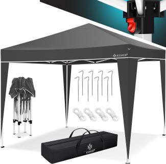 KESSER® Pavillon 3x3 m | wasserdicht | inkl. Tasche | Pop-Up Klicksystem | UV-Schutz 50+ | Faltpavillon | Gartenzelt | Partyzelt | Metall-Verstrebungen | Anthrazit