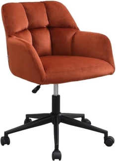 Vente-unique - Bürostuhl höhenverstellbar - Samt - Terrakotta & Schwarz - PEGA von Pascal Morabito